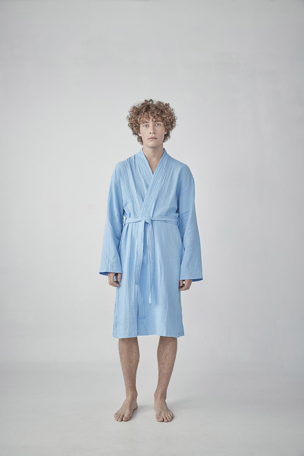 Pale blue dressing gown best sale